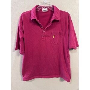 Johnnie-O Polo Shirt L Large Maroon Short Sleeve Golf Pocket‎ Logo Casual Mens